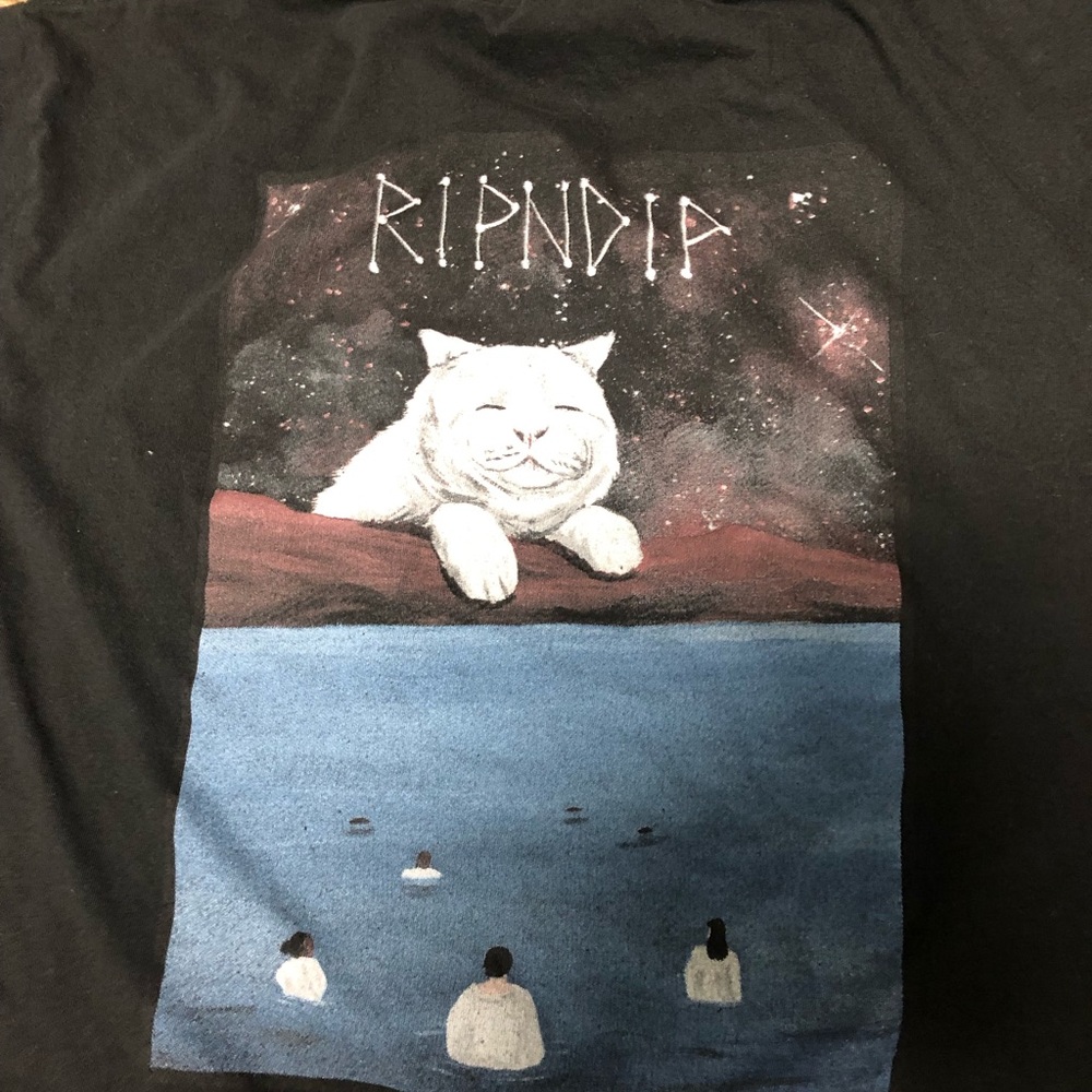 Men’s black Ripndip black pocket T-shirt, EUC!